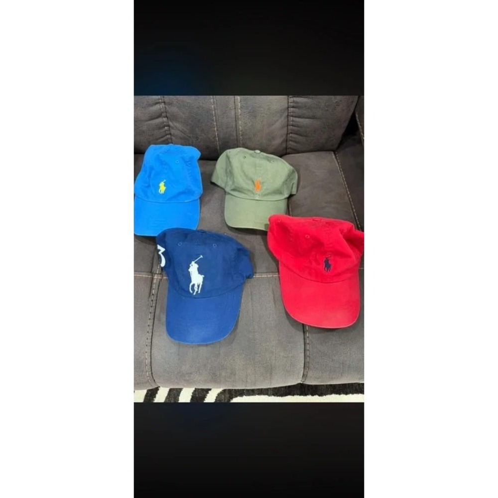 Polo Ralph Lauren Men's Lot of 4 Baseball Caps Adjustable Big Pony Embroidered